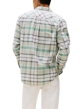 Chemise Tommy Jeans Flanelle verte pour homme