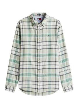 Chemise Tommy Jeans Flanelle verte pour homme