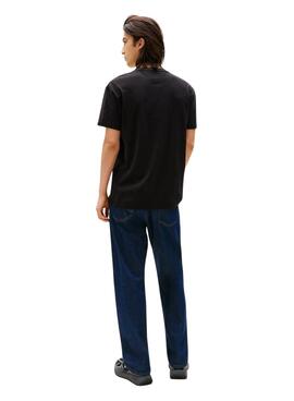 T-shirt Tommy Jeans Logo linéaire noir pour homme