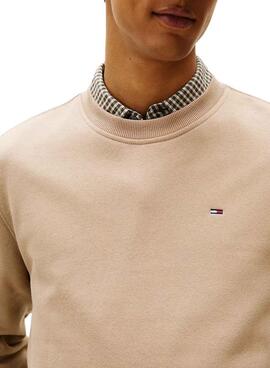 Maillot Tommy Jeans Crew beige pour homme