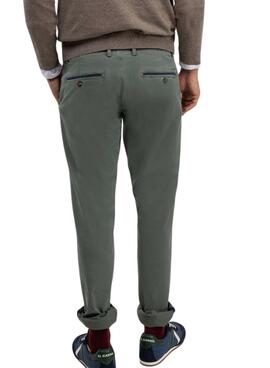 Pantalon chino El Ganso verde ajusté slim pour homme