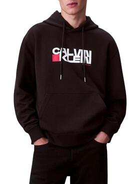 Sweatshirt Calvin Klein CK Redbox noir pour homme