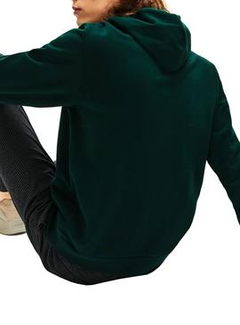 Sweat Cagoule à logo brodée Lacoste Vert Homme