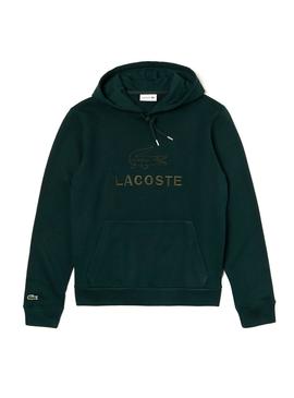 Sweat Cagoule à logo brodée Lacoste Vert Homme