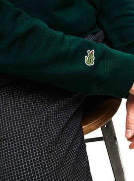 Sweat Cagoule à logo brodée Lacoste Vert Homme
