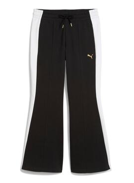 Pantalon de sport Puma T7 évasé noir pour femme