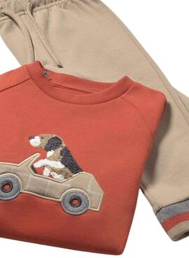 Chándal Mayoral voiture orange 2 pantalons bébé