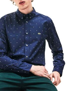 Chemise Lacoste Imprimé Marine Pour Homme