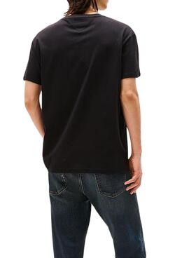 T-shirt Tommy Jeans DNA noir pour homme