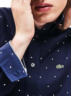 Chemise Lacoste Imprimé Marine Pour Homme