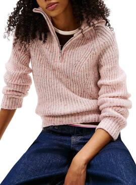 Maillot Tommy Jeans Zip rose pour femme