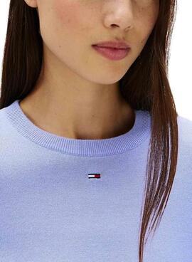Maillot Tommy Jeans Essential Crew bleu pour femme