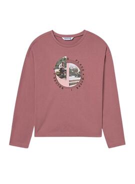 T-shirt graphique rose Mayoral pour fille