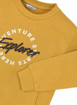 Sweatshirt Mayoral brodé moutarde pour garçon