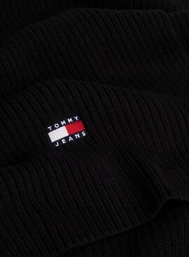 Écharpe en tricot noir pour homme Tommy Jeans Heritage