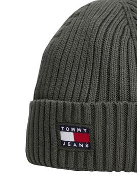 Bonnet Tommy Jeans Heritage vert pour homme