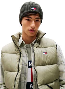 Bonnet Tommy Jeans Heritage vert pour homme