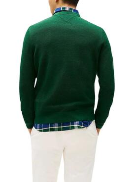 Maillot Tommy Hilfiger Essential Structure vert pour homme.
