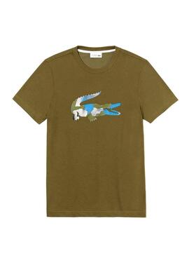 T-Shirt Lacoste Sport Croco Camo Vert Homme