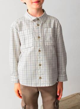 Chemise Mayoral à carreaux blancs pour garçon