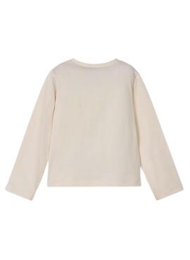 T-shirt Mayoral basique beige avec motif fleur pour fille