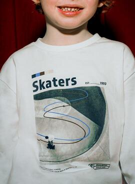 Ensemble de 2 t-shirts Mayoral skate blanc marine pour garçon