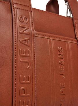 Sac Pepe Jeans Zadie rectangulaire marron pour femme