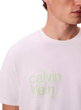 T-shirt Calvin Klein cercle blanc pour homme
