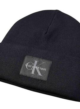 Bonnet Calvin Klein Monologue Patch noir pour homme