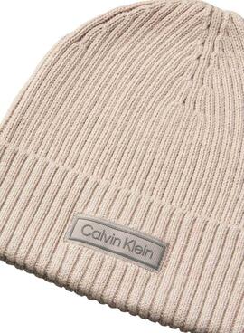 Bonnet Calvin Klein Patch beige pour homme
