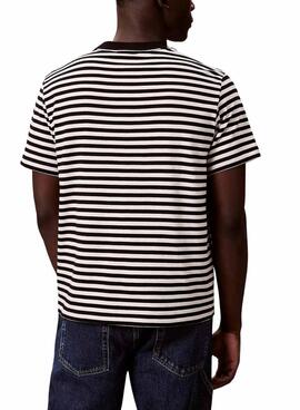 T-shirt Calvin Klein Monologue à rayures noires pour homme