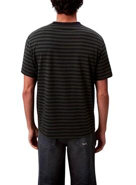 T-shirt Calvin Klein Monologue à rayures vertes pour homme