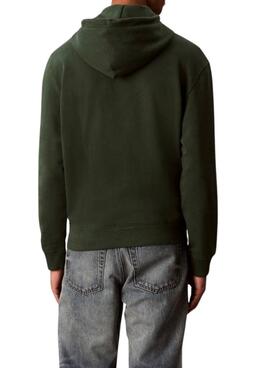 Sweat à capuche Calvin Klein Monogramme vert pour homme