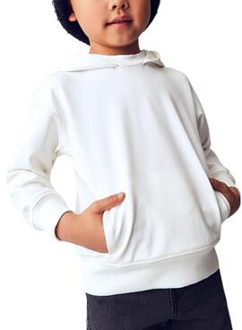 Sweat à capuche blanc Mayoral pour garçon
