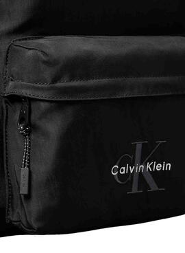 Sac à dos Calvin Klein monogramme noir en nylon pour homme