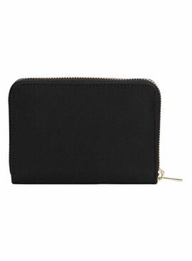 Portefeuille Tommy Hilfiger Icon en nylon noir pour femme.