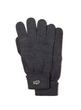 Gants Lacoste En Laine Gris Pour Homme