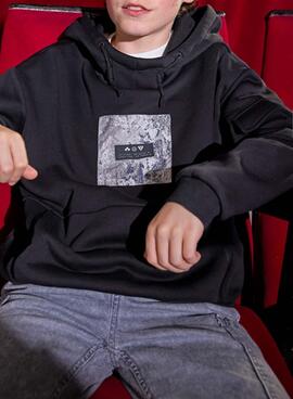 Sweat-shirt Mayoral noir à contraste pour garçon