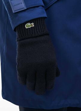 Gants Lacoste En Laine Noir Pour Homme