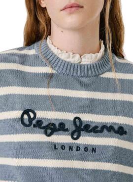 Maillot Pepe Jeans Caprice à rayures bleues pour femme.