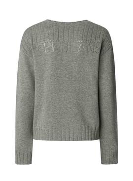 Maillot Pepe Jeans Cherice gris à col en V pour femme