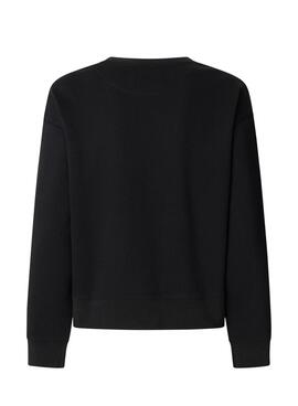 Sweatshirt Pepe Jeans Barny avec strass noir pour femme