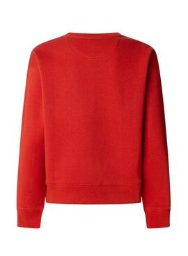 Sweat Pepe Jeans Babi col rond rouge pour femme