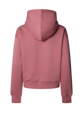 Sweat à capuche rose pour femme Pepe Jeans Baddy.
