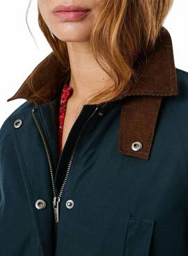 Veste Pepe Jeans Tess marine imperméable pour femme