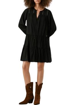 Robe Pepe Jeans Paule noire pour femme