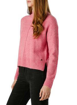 Maillot Pepe Jeans Cecil à col Perkins rose pour femme