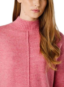 Maillot Pepe Jeans Cecil à col Perkins rose pour femme