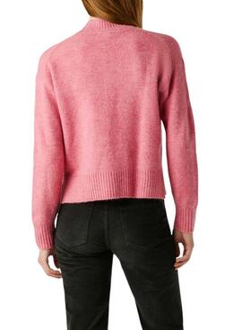 Maillot Pepe Jeans Cecil à col Perkins rose pour femme