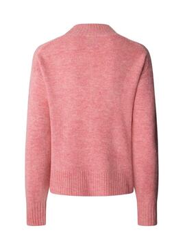 Maillot Pepe Jeans Cecil à col Perkins rose pour femme